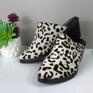 NWOB Musse & Cloud Block Heel Mule Animal Hair Leather 7